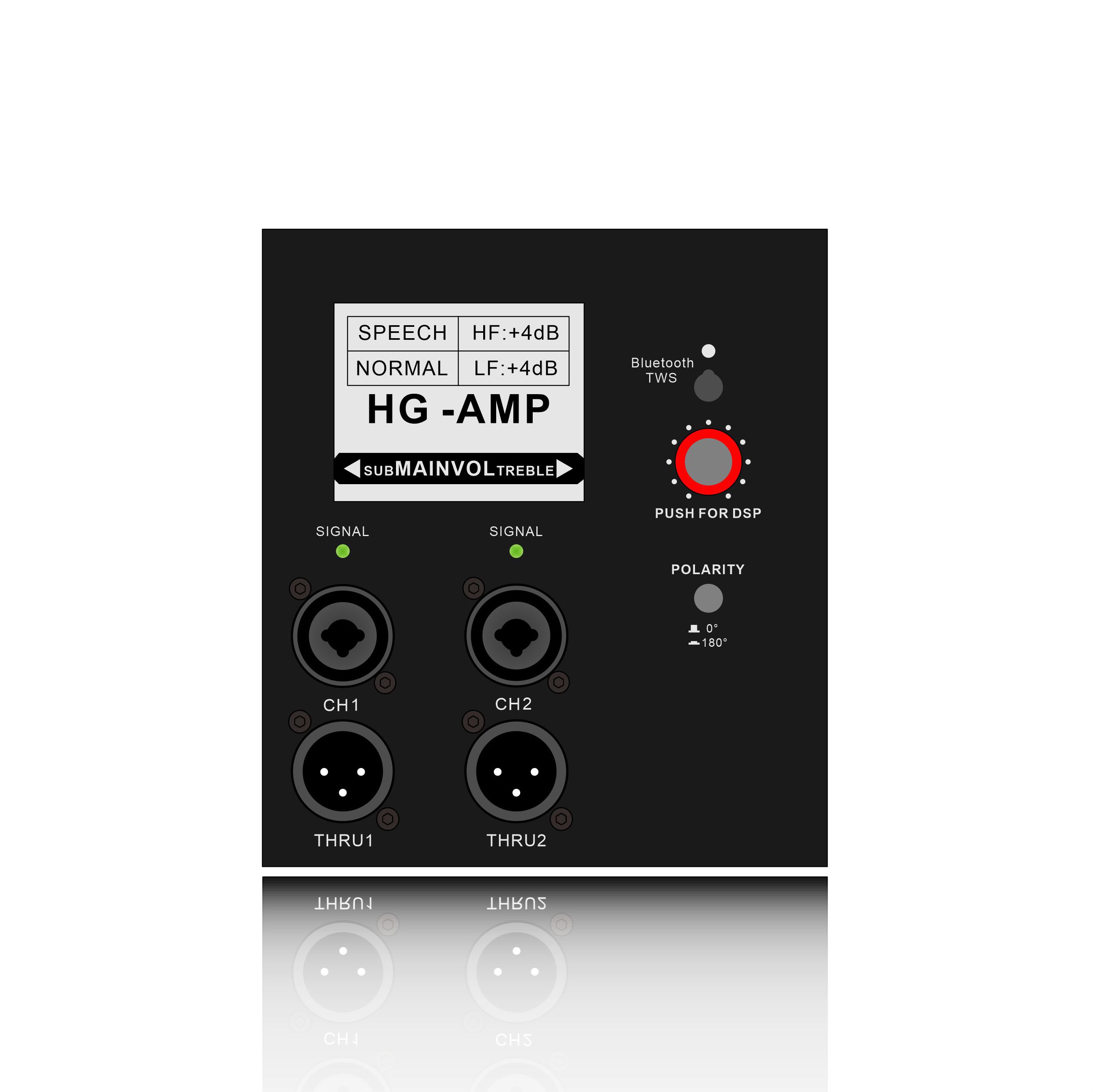 DSP718SUB: Comhéadan LCD le Blutooth agus TWS ar fáil Modúl Feidhmeach subwoofer Powered