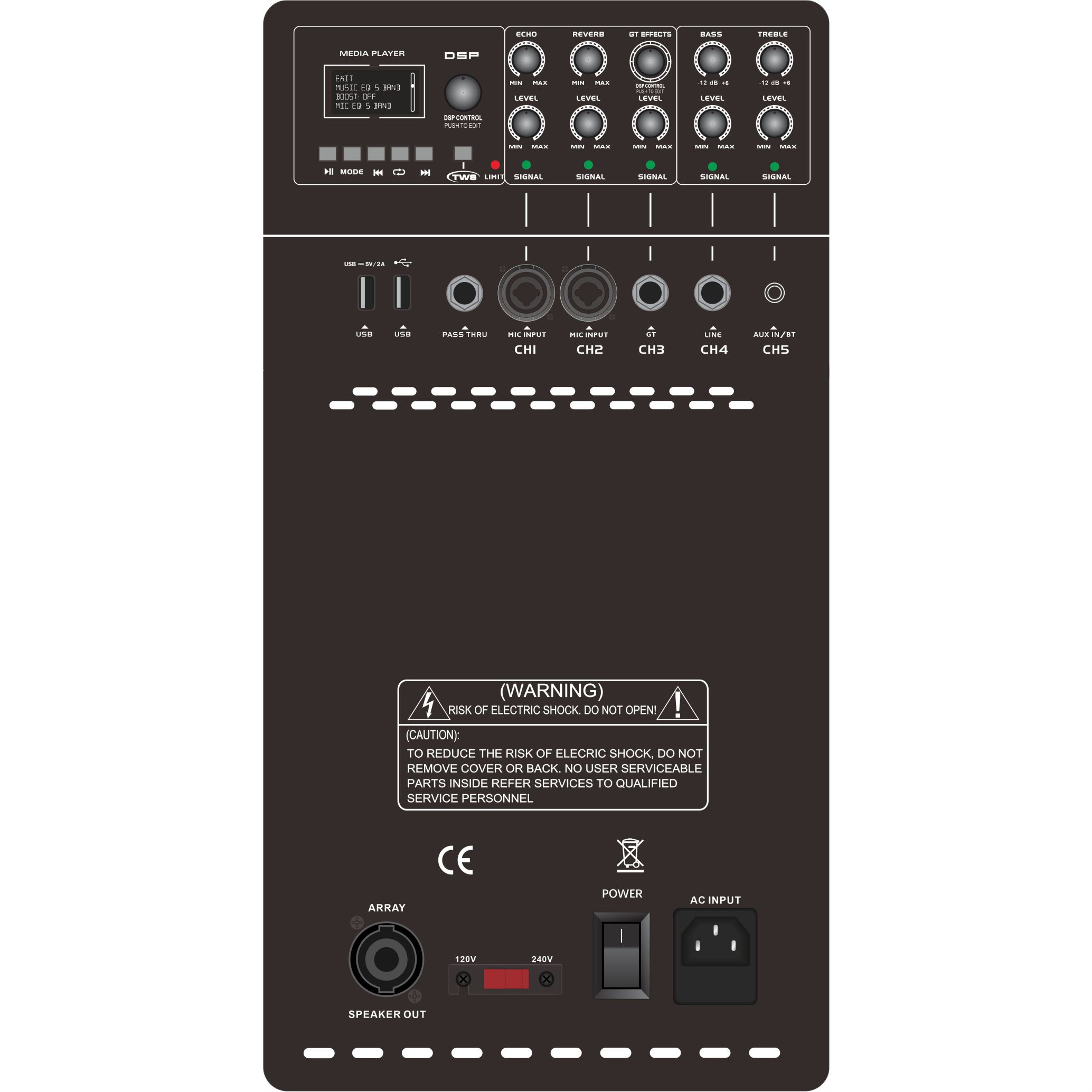 MK12-1.1 Pro Amplifier Cumhachta Eagar Líne Gníomhach